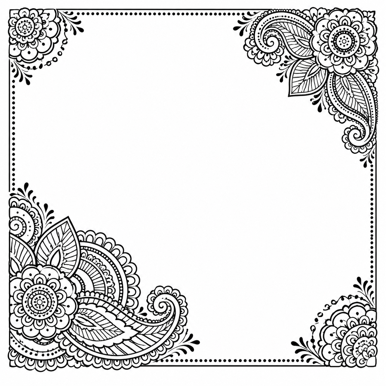 Floral Paisley Corner Frame