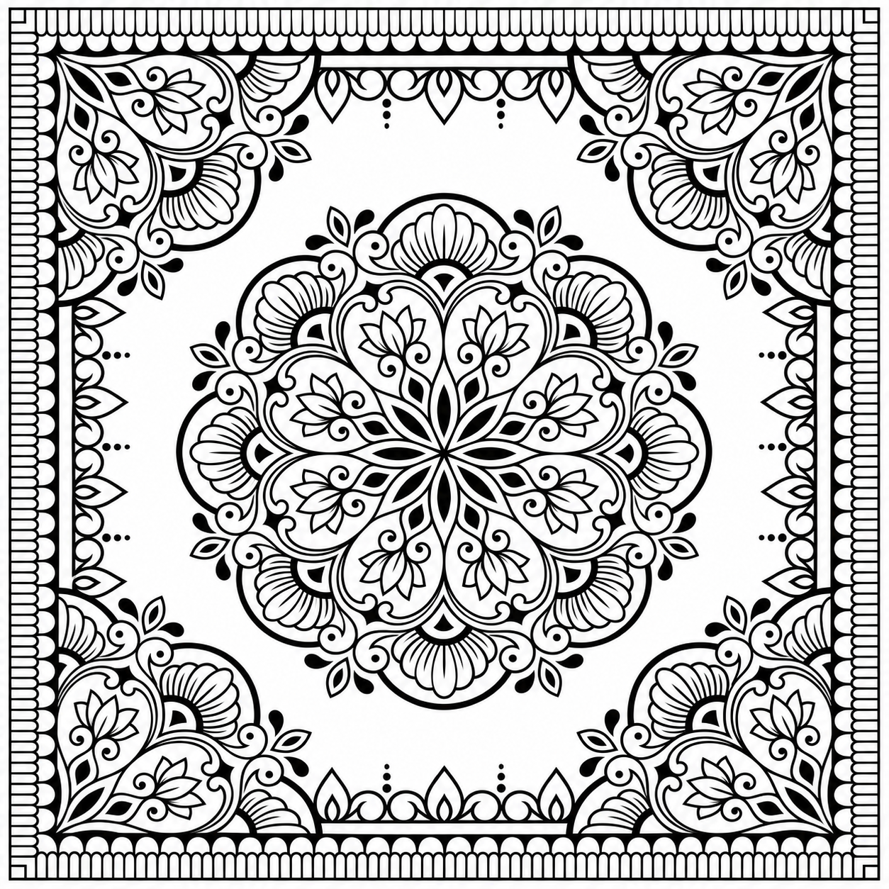 Leaf Scroll Tile