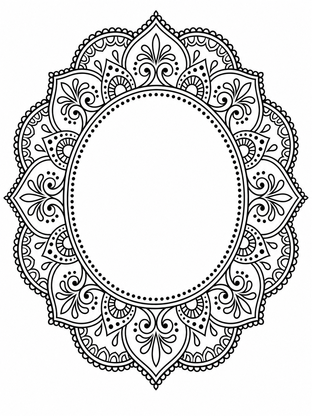 Oval Henna Wreath