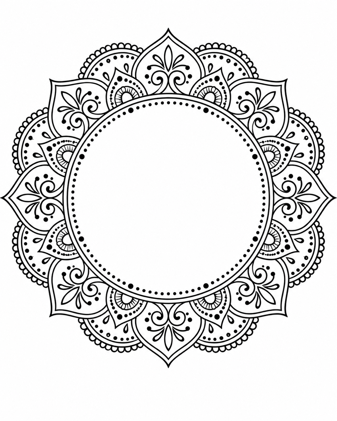 Round Henna Wreath