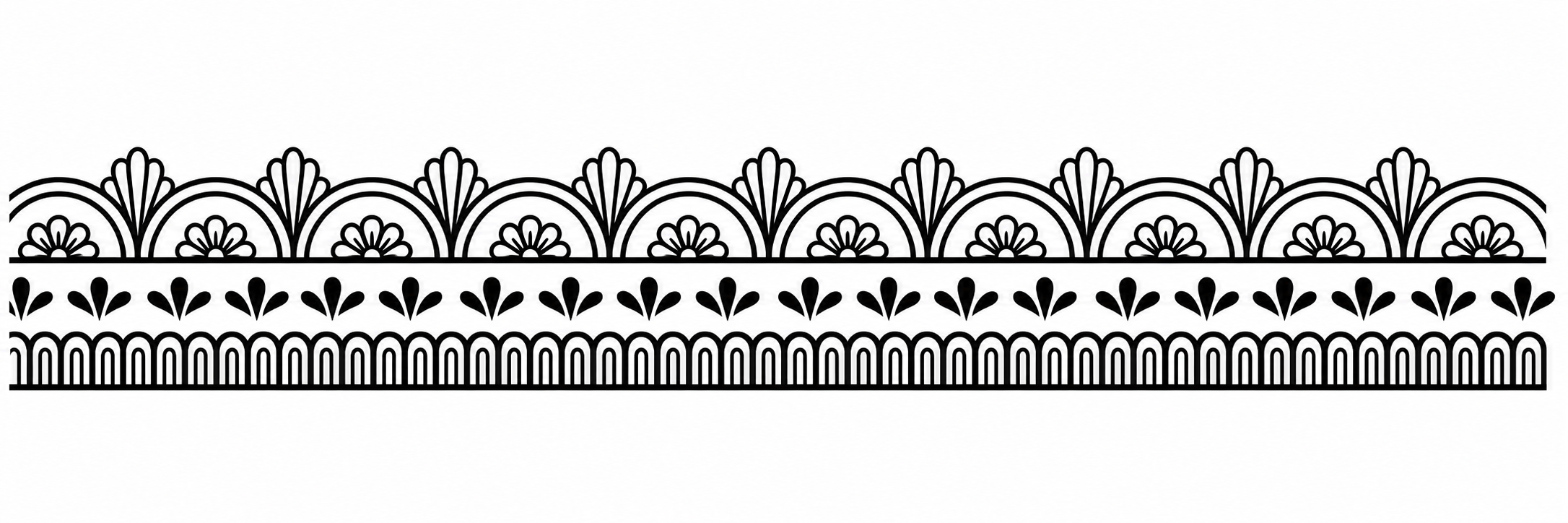 Shell Fan Border — Wavy Base