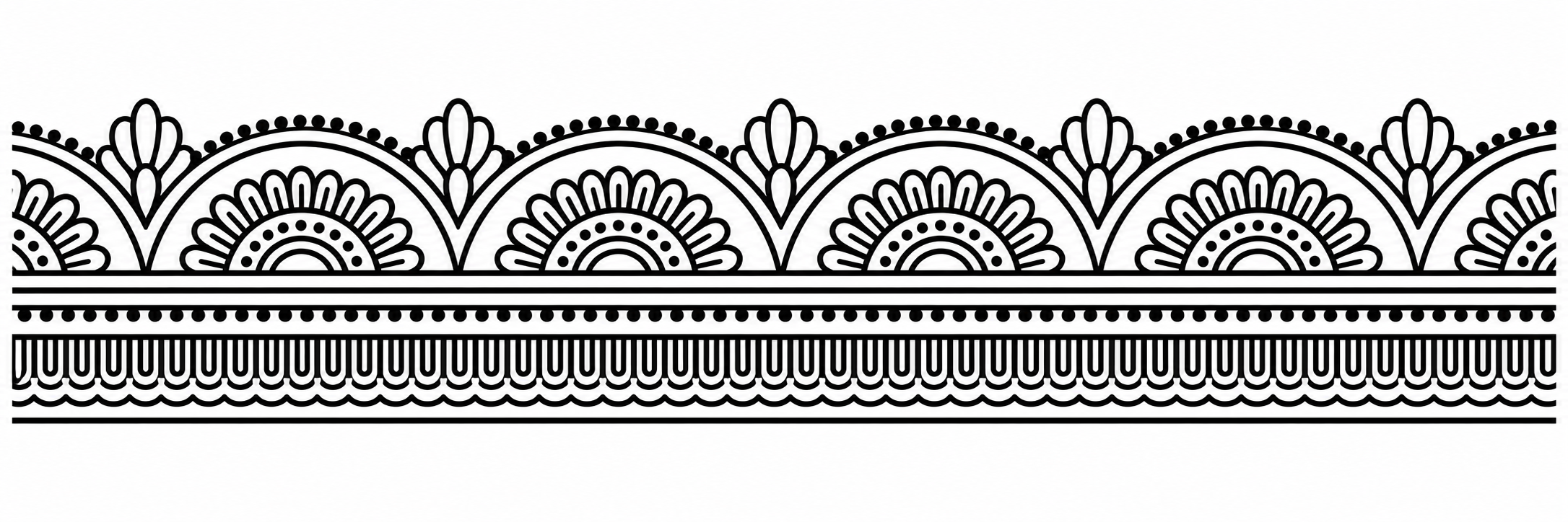 Sunflower Fan Border — Wave Base