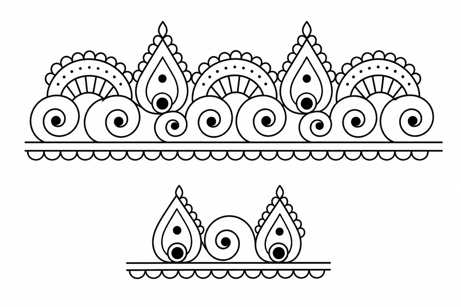 Teardrop Swirl Border