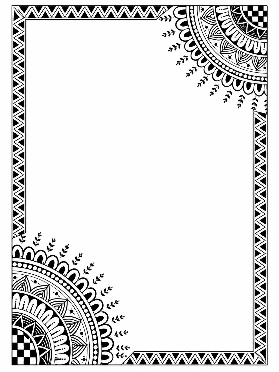 Zigzag Corner Frame — Checkered Accent